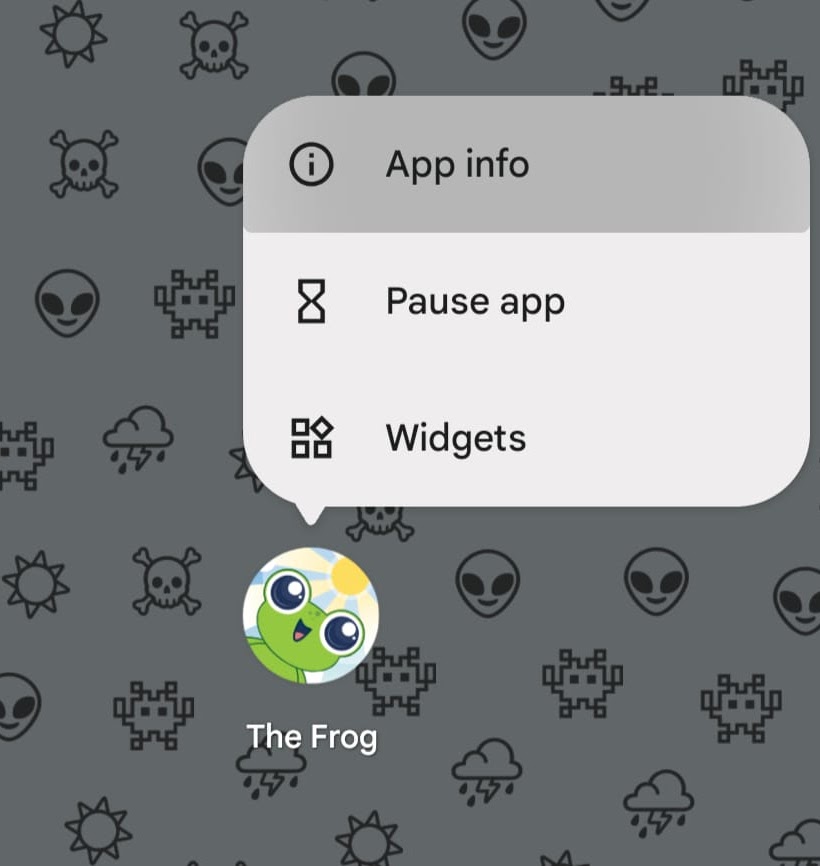 Long press app icon and tap App info